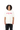 Front view of female model wearing oversized We Are Gods 22 Off-White T-Shirt – unisex South African fashion with bold red text.