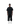 Male model full-body front view wearing oversized plain black t-shirt with cropped pants and sneakers.