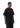Side profile of male model in We Are Gods 22 Black T-Shirt – streetwear fit highlighting red chest branding and relaxed cut.