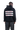 Angled back view of male model wearing black hoodie with layered 'FRAGILE' and 'WE ARE GODS' print across the back. Model looking sideways.
