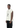 Angled side view of male model wearing oversized off-white sleeveless t-shirt with bold front print.