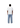 Male model back view wearing plain white oversized t-shirt with blue wide-leg pants.