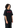 Side profile of female model in black We Are Gods 22 tee – modern South African streetwear style with oversized silhouette.