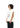 Angled side view of female model wearing off-white armless t-shirt featuring “WE ARE GODS 22” on the front.