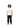 Full-body view of female model wearing off-white armless oversized t-shirt with bold “WE ARE GODS 22” print.