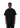 Male model front view wearing oversized plain black t-shirt with short sleeves.