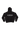Flatlay of the black hoodie showing the back design with large “WE ARE GODS” and “HUMANITY TO OTHERS” text printed in bold white across the back. Hood is visible in relaxed position.